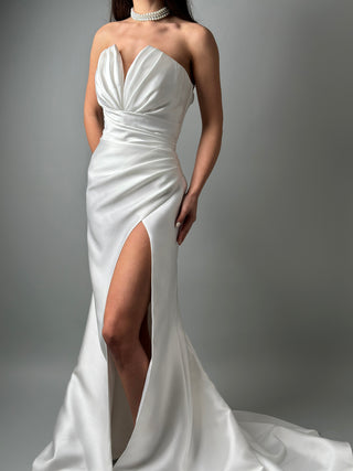 Elegant Mermaid Mikado Wedding Dress Belle - Dresses Dioma